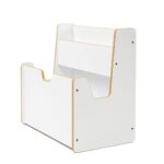 2-in-1 Spielzeugtruhe und Bücherregal Weiß – Montessori-Möbel mit Buchstützen und Tragegriffen - Produktbild von Cozy Collections