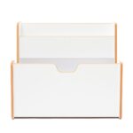2-in-1 Spielzeugtruhe und Bücherregal Weiß – Montessori-Möbel mit Buchstützen und Tragegriffen - Galeriebild 1 von Cozy Collections