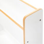 2-in-1 Spielzeugtruhe und Bücherregal Weiß – Montessori-Möbel mit Buchstützen und Tragegriffen - Galeriebild 2 von Cozy Collections
