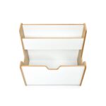 2-in-1 Montessori Spielzeugtruhe und Bücherregal – Naturholz und Weiß mit Tragegriffen - Galeriebild 2 von Cozy Collections