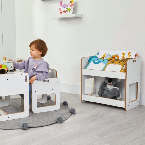 Bücherregal Dove 2 Ebenen Weiß – Skandinavisches Design mit Tragegriffen - Produktbild von Cozy Collections