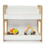 Bücherregal Dove mit 2 Ebenen – Naturholz und Weiß mit Montessori-Tragegriffen - Galeriebild 1 von Cozy Collections