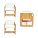 Tisch- und 2-Stühle-Set für Kinder aus Naturholz und Weiß – Montessori-Set Dove 2-4 Jahre - Galeriebild 2 von Cozy Collections