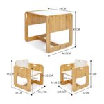 Tisch- und 2-Stühle-Set für Kinder aus Naturholz und Weiß – Montessori-Set Dove 2-4 Jahre - Galeriebild 4 von Cozy Collections