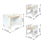 Tisch- und 2-Stühle-Set Multifunktional aus weißem und naturfarbenem Holz – Goldfinch wandelbares Set für 0-6 Jahre - Galeriebild 4 von Cozy Collections