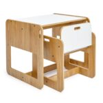Kinder-Tisch- und Stuhl-Set aus Naturholz und Weiß – Montessori Set Dove 2-4 Jahre - Galeriebild 3 von Cozy Collections