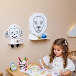 Kinder-Wandregal 3 Safari-Tiere - Löwe, Affe, Giraffe aus Naturholz - Galeriebild 4 von Cozy Collections