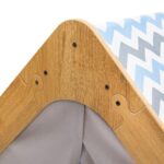 Kinder-Spielhaus aus Naturholz mit blau-grauem Stoffzelt – Montessori-Sternenhütte - Galeriebild 2 von Cozy Collections