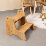 Montessori-Trittleiter mit 2 Stufen aus Naturholz | Kinderautonomie - Galeriebild 2 von Cozy Collections