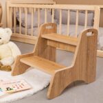 Montessori-Trittleiter mit 2 Stufen aus Naturholz | Kinderautonomie - Produktbild von Cozy Collections