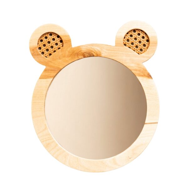 Dekorativer Bär-Spiegel aus natürlichem Holz für Kinderzimmer - Produktbild von Cozy Collections