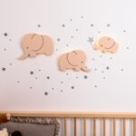LED-Wand-Nachtlichter Familie Elefanten aus handbemaltem Holz | Mama, Papa, Baby - Galeriebild 1 von Cozy Collections