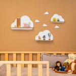 Set mit 3 weißen Wandregalen in Wolkenform aus Holz | Kinderzimmerdekoration - Galeriebild 1 von Cozy Collections