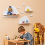 Set mit 3 weißen Wandregalen in Wolkenform aus Holz | Kinderzimmerdekoration - Galeriebild 2 von Cozy Collections
