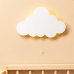 LED-Wand-Nachtlicht Stern Rosa aus Naturholz – Dekorative Kinderlampe - Variantenbild Modell Weiße Wolke von Cozy Collections