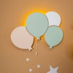 Handbemalte Ballons LED-Wandnachtlicht aus Holz | LED Nachtlicht Holz
