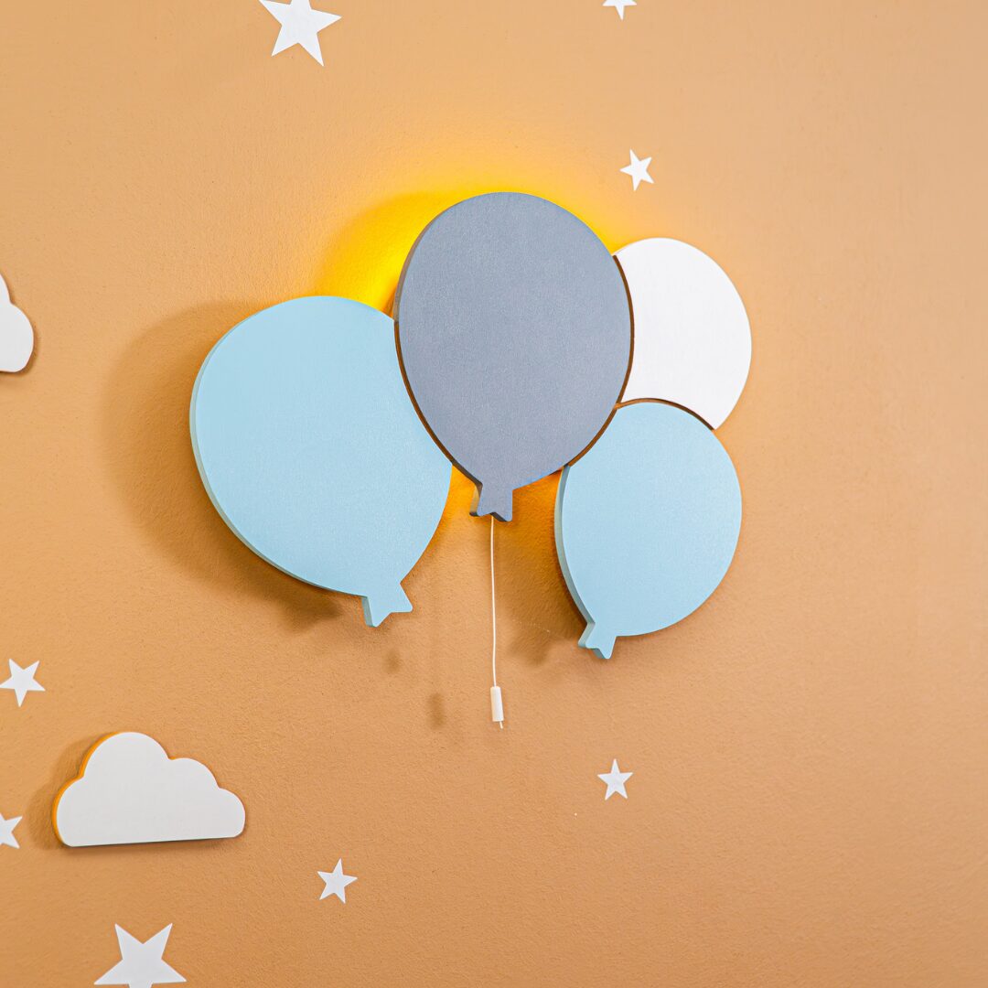Handbemalte Ballons LED-Wandnachtlicht aus Holz | LED Nachtlicht Holz