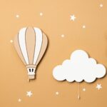 LED-Wandnachtlicht Bär aus handbemaltem Holz | Kawaii-Design - Variantenbild Modell Ballon + Wolke von Cozy Collections