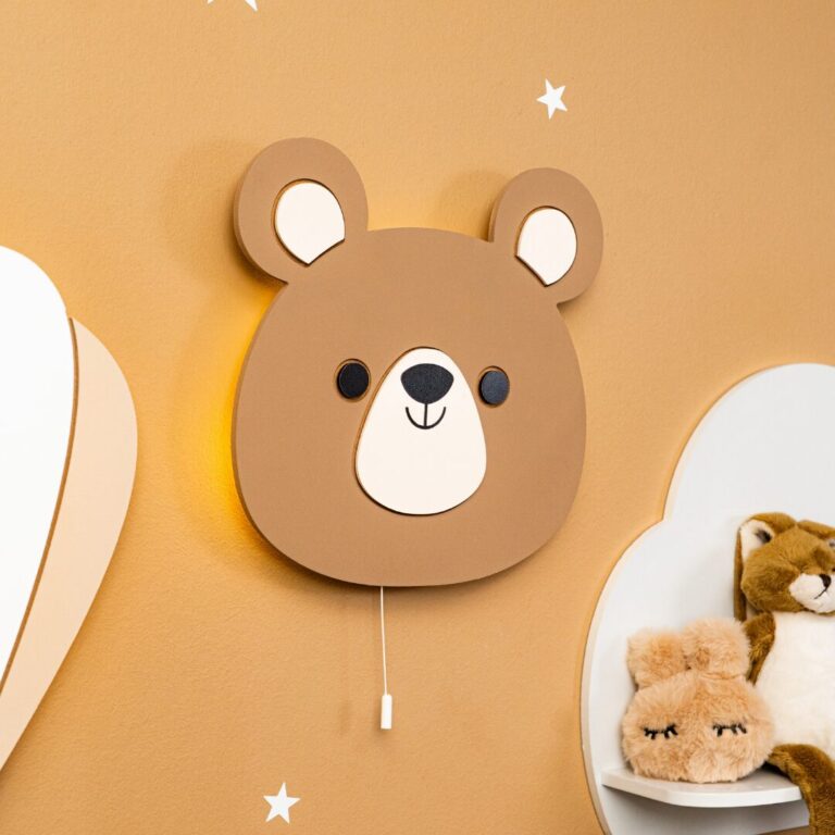 LED-Wandnachtlicht Bär aus handbemaltem Holz | Kawaii-Design - Variantenbild Modell Bär allein von Cozy Collections