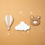LED-Wandnachtlicht Bär aus handbemaltem Holz | Kawaii-Design - Variantenbild Modell Komplettset (3 Teile) von Cozy Collections
