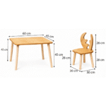 Set tavolo e 2 sedie cervo in legno naturale | Design Hirschholz - immagine 6