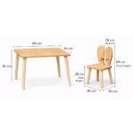 Set tavolo e 2 sedie coniglio in legno naturale | Design Bunny - immagine 6