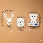 Mensola da parete per bambini con 3 animali del bosco – Orso, gufo e cervo - immagine 6