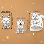 Mensola da parete per bambini con 3 animali - Coniglio, cane e scoiattolo - immagine 6