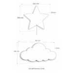 Luce notturna LED da parete stella rosa in legno naturale – Lampada decorativa - immagine 8
