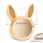 Specchio decorativo coniglio in legno naturale con dettagli in rattan - immagine 7