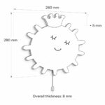 Luce notturna da parete LED sole con corona in legno dipinto a mano - immagine 6