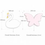 Luci da parete LED cigno principessa e farfalla in legno dipinto a mano - immagine 6