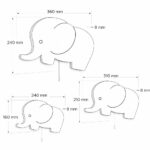 Luci notturne LED famiglia elefanti in legno dipinto a mano | Mamma, papa e baby - immagine 6