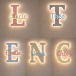 Personalisiertes Initial-Nachtlicht mit Namen LED Holz | LED Nachtlicht Holz