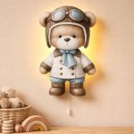 LED-Wandnachtlicht Fliegerbär | LED Nachtlicht Holz