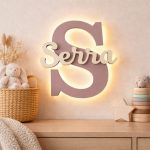 Personalisiertes Initial-Nachtlicht mit Namen LED Holz | LED Nachtlicht Holz