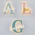 Personalisiertes Initial-Nachtlicht mit Namen LED Holz | LED Nachtlicht Holz