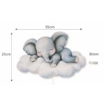 Wandnachtlicht Elefant schlafend auf Wolke | LED Nachtlicht Holz