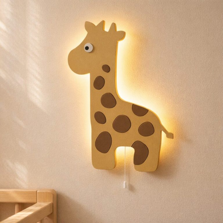 Giraffe LED-Wandnachtlicht aus Holz | LED Nachtlicht Holz