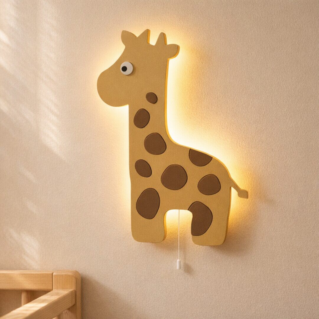 Giraffe LED-Wandnachtlicht aus Holz | LED Nachtlicht Holz