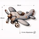Vintage Flugzeug LED-Wandnachtlicht | LED Nachtlicht Holz