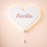 Personalisierbares Herz LED-Wandnachtlicht mit Namen | LED Nachtlicht Holz