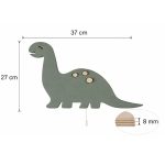 Dinosaurier LED-Wandnachtlicht aus Holz Salbeigrün | LED Nachtlicht Holz
