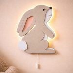Widderkaninchen LED-Wandnachtlicht aus mehrschichtigem Holz | LED Nachtlicht Holz