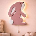 Widderkaninchen LED-Wandnachtlicht aus mehrschichtigem Holz | LED Nachtlicht Holz