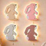 Widderkaninchen LED-Wandnachtlicht aus mehrschichtigem Holz | LED Nachtlicht Holz
