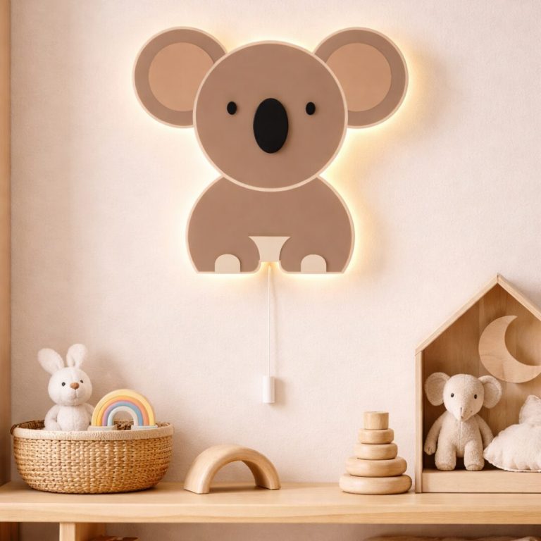 Koala LED-Wandnachtlicht aus mehrschichtigem Holz | LED Nachtlicht Holz