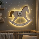Schaukelpferd LED-Wandnachtlicht | LED Nachtlicht Holz