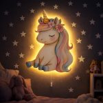 Kawaii Einhorn LED-Wandnachtlicht | LED Nachtlicht Holz