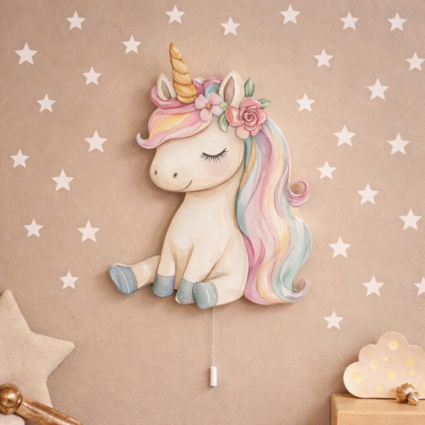 Kawaii Einhorn LED-Wandnachtlicht | LED Nachtlicht Holz